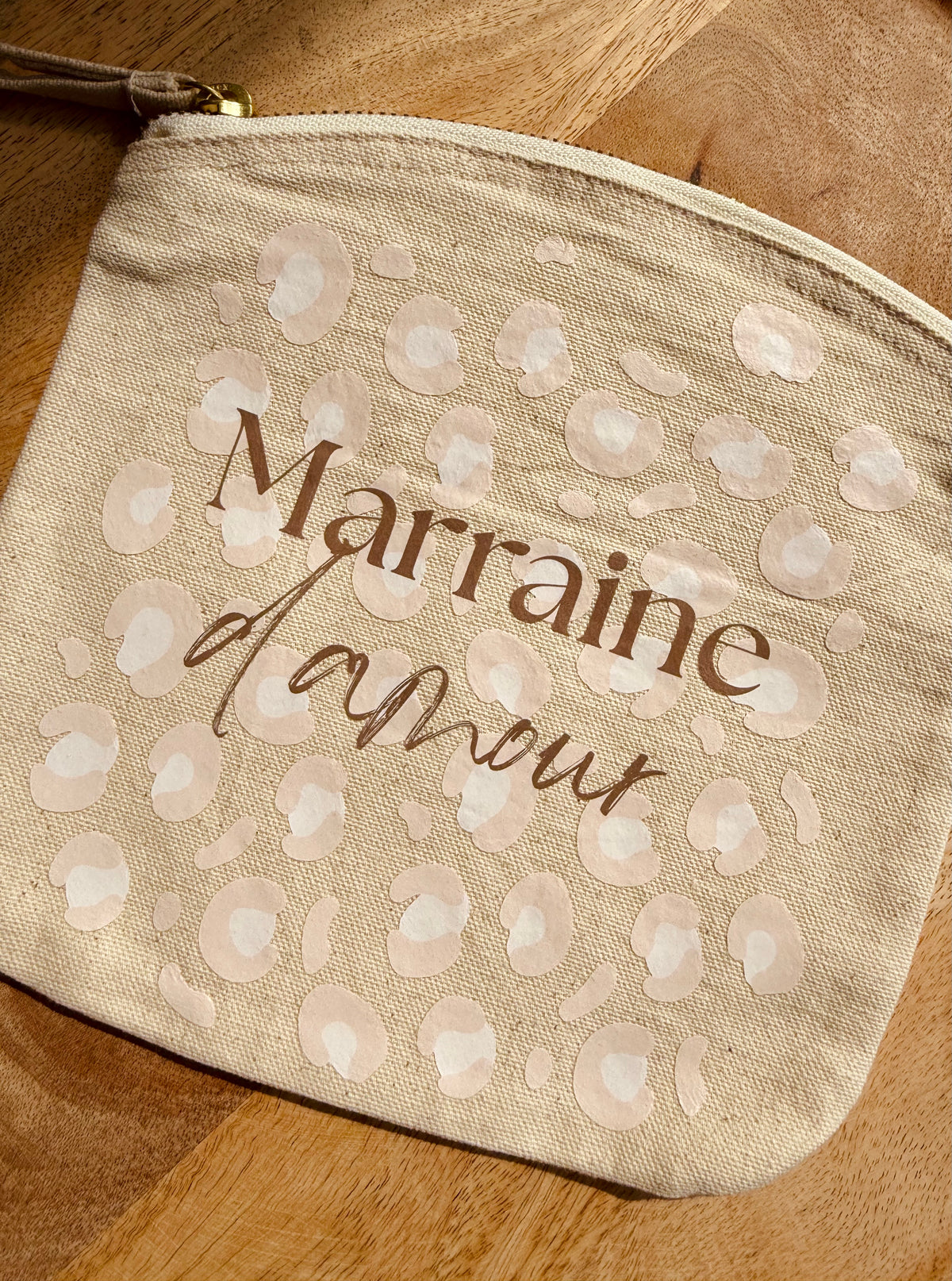 Pochette beige - Marraine d'amour