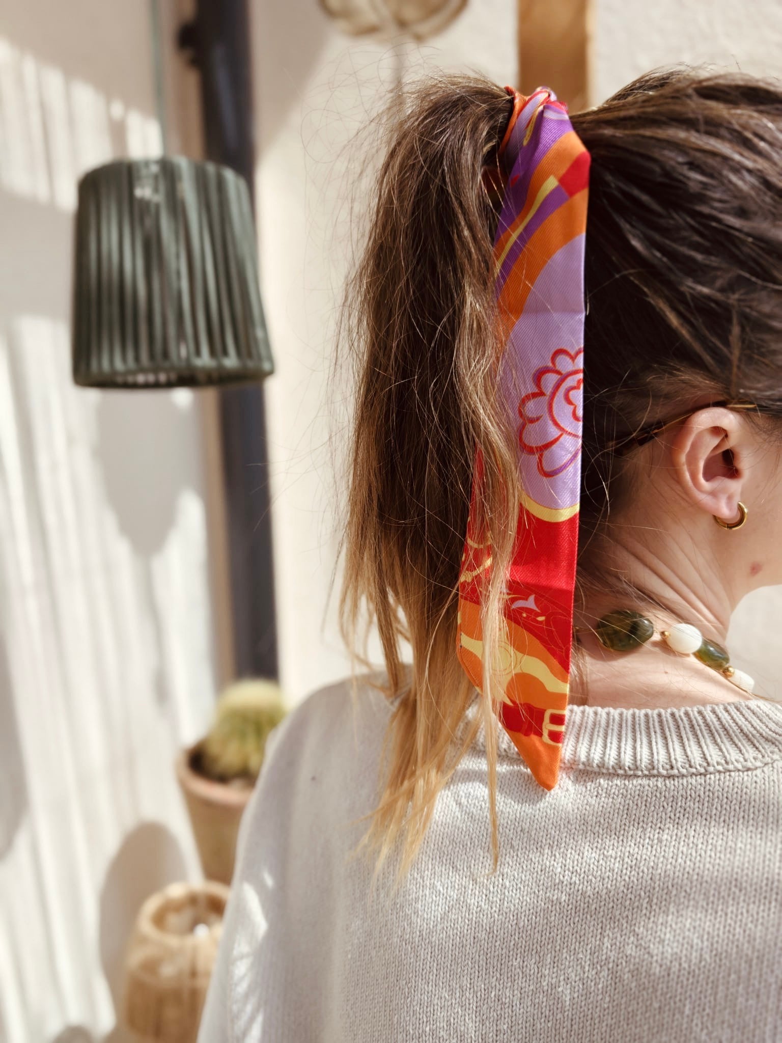 Foulard ruban - Rose