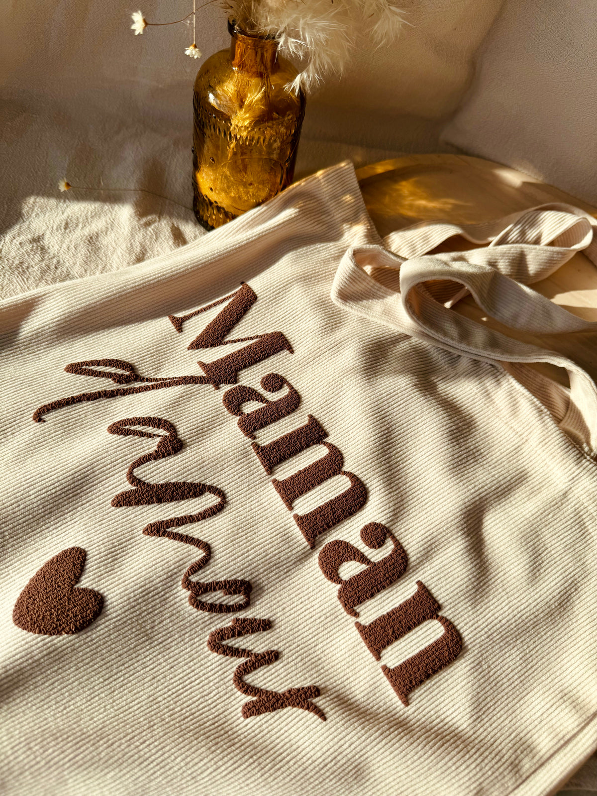 Tote bag velours - Maman d'amour