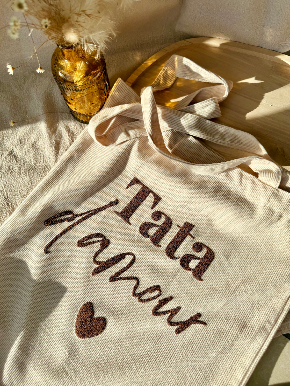 Tote bag velours - Tata d'amour